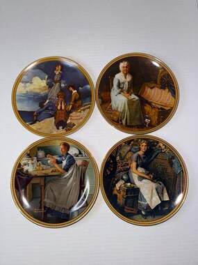Knowles Norman Rockwell's Rediscovered Women Collector Plates Set of 4